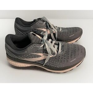 Brooks Women's Ghost Lace Up Running Shoes‎ Char/Pink Sz 9.5